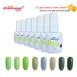 Kamayi Vendita calda 15ml Smalto per unghie professionale in gel colorato organico Uv Smalto verde per unghie artistiche